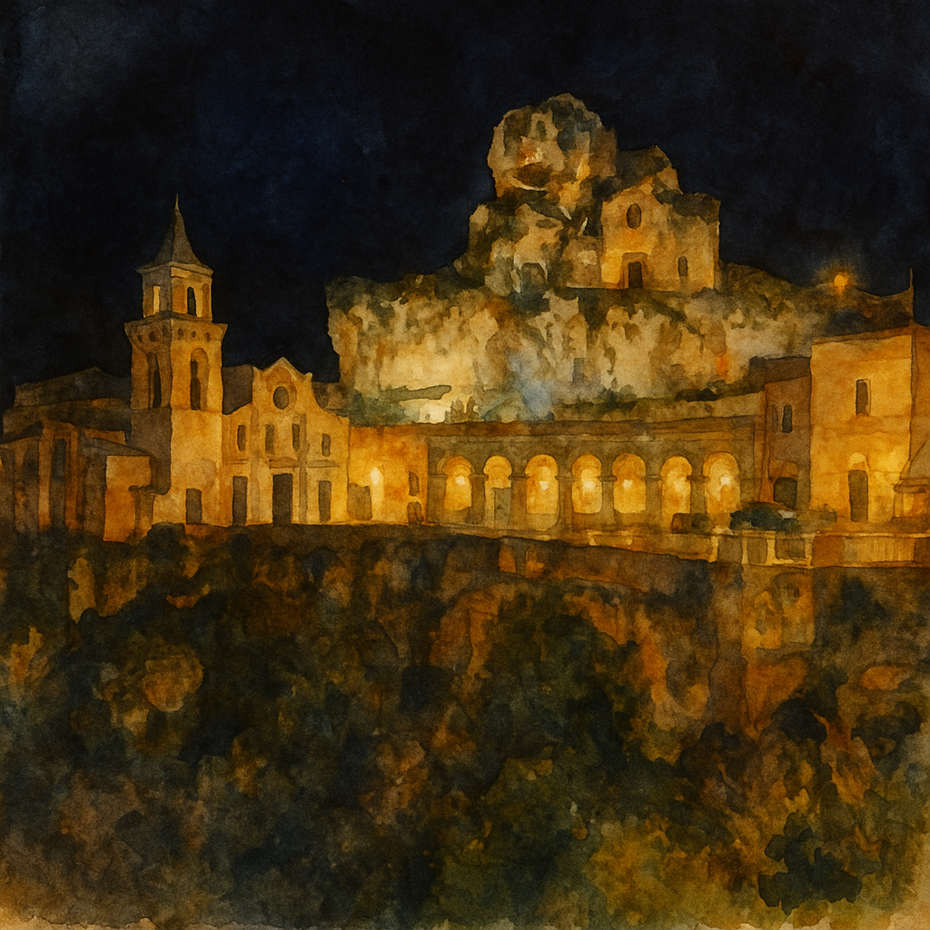 Piazza San Pietro Caveoso di notte